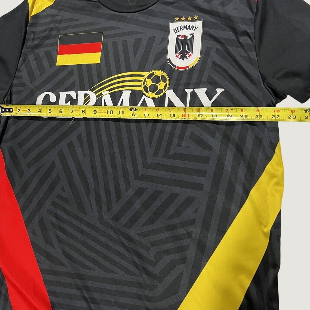 Fast Action Germany Soccer Jersey Mens XL Black Grey Geometric Team Shirt - Picture 6 of 7